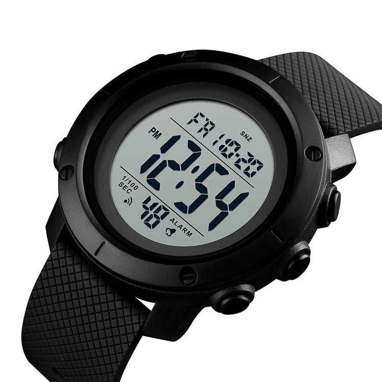 SKMEI 1426 Multifunctional Outdoor Fashion Noctilucent Water-resistant White Machine Rubber Ring Digital Watch(Black)