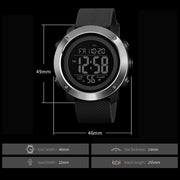 SKMEI 1426 Multifunctional Outdoor Fashion Noctilucent Water-resistant White Machine Rubber Ring Digital Watch(Black)