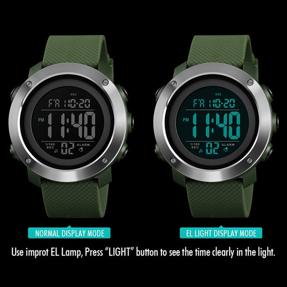 SKMEI 1426 Multifunctional Outdoor Fashion Noctilucent Water-resistant White Machine Rubber Ring Digital Watch(Black)