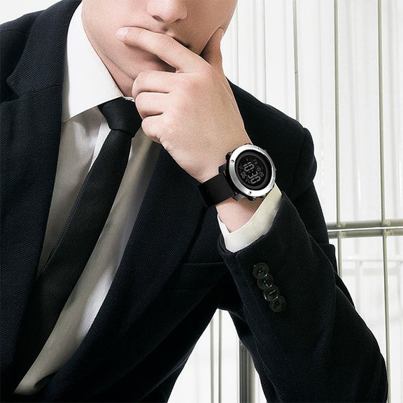 SKMEI 1426 Multifunctional Outdoor Fashion Noctilucent Water-resistant White Machine Rubber Ring Digital Watch(Black)