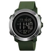 SKMEI 1416 Multifunctional Outdoor Fashion Noctilucent Water-resistant Steel Ring Digital Watch (Army Green)