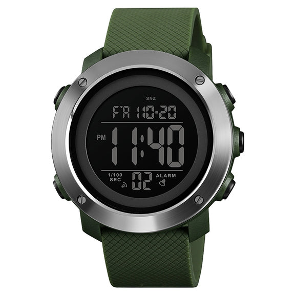 SKMEI 1416 Multifunctional Outdoor Fashion Noctilucent Water-resistant Steel Ring Digital Watch (Army Green)