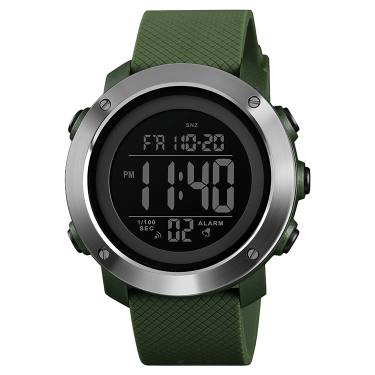 SKMEI 1416 Multifunctional Outdoor Fashion Noctilucent Water-resistant Steel Ring Digital Watch (Army Green)