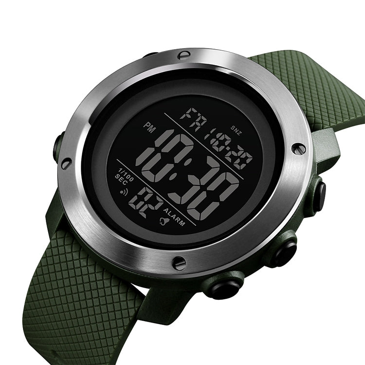 SKMEI 1416 Multifunctional Outdoor Fashion Noctilucent Water-resistant Steel Ring Digital Watch (Army Green)