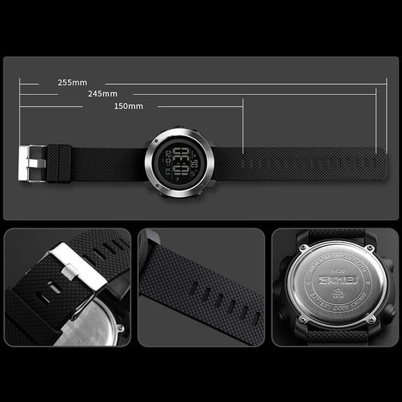 SKMEI 1416 Multifunctional Outdoor Fashion Noctilucent Water-resistant Steel Ring Digital Watch (Army Green)