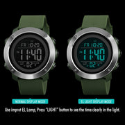 SKMEI 1416 Multifunctional Outdoor Fashion Noctilucent Water-resistant Steel Ring Digital Watch (Army Green)