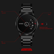 SKMEI 1260 Fashion Creative Pointer 30m Water-resistant Quartz Wrist Watch with Stainless Steel Watchband(Black)