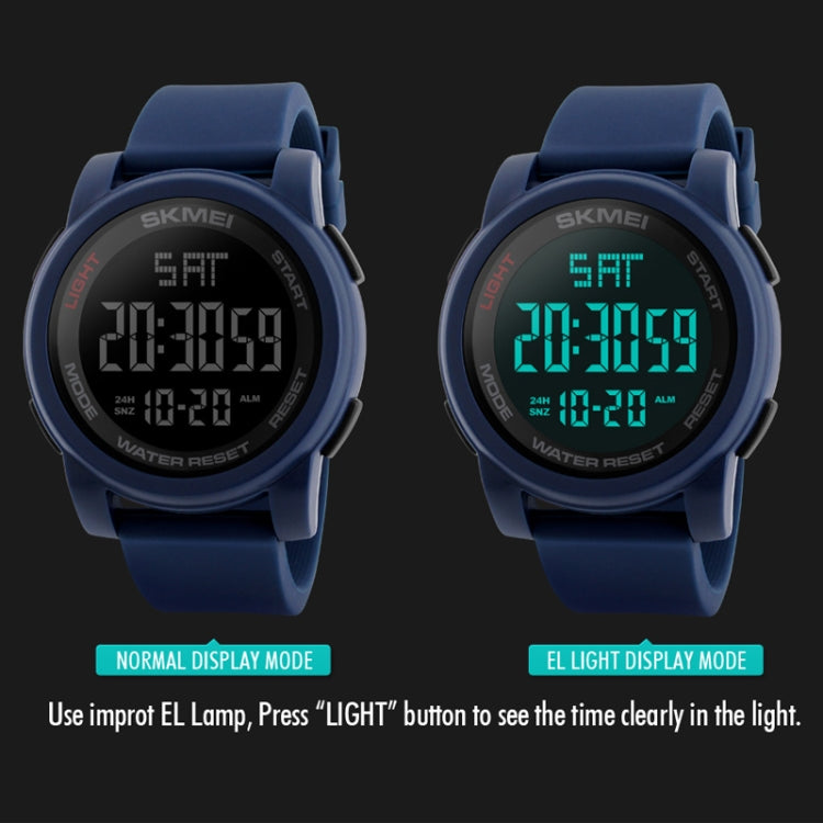 SKMEI 1257 Men Fashionable Outdoor 50m Water-resistant Digital Watch Sports Wrist Watch(Black)