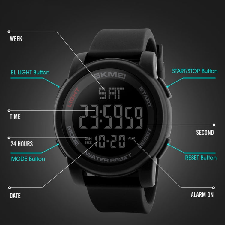 SKMEI 1257 Men Fashionable Outdoor 50m Water-resistant Digital Watch Sports Wrist Watch(Blue)