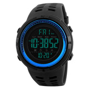 SKMEI 1251 Men Fashionable Outdoor 50m Water-resistant Sports Watch Digital Watch with PU Watchband(Blue)