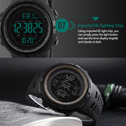 SKMEI 1251 Men Fashionable Outdoor 50m Water-resistant Sports Watch Digital Watch with PU Watchband(Coffee)