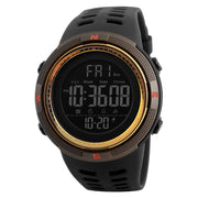 SKMEI 1251 Men Fashionable Outdoor 50m Water-resistant Sports Watch Digital Watch with PU Watchband(Coffee)