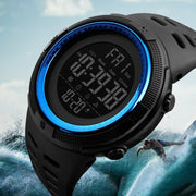 SKMEI 1251 Men Fashionable Outdoor 50m Water-resistant Sports Watch Digital Watch with PU Watchband(Grey)