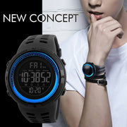 SKMEI 1251 Men Fashionable Outdoor 50m Water-resistant Sports Watch Digital Watch with PU Watchband(Grey)