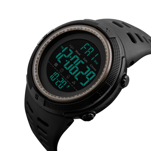 SKMEI 1251 Men Fashionable Outdoor 50m Water-resistant Sports Watch Digital Watch with PU Watchband(Grey)
