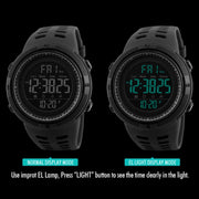SKMEI 1251 Men Fashionable Outdoor 50m Water-resistant Sports Watch Digital Watch with PU Watchband(Grey)