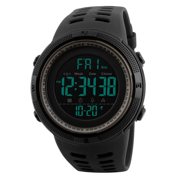 SKMEI 1251 Men Fashionable Outdoor 50m Water-resistant Sports Watch Digital Watch with PU Watchband(Grey)