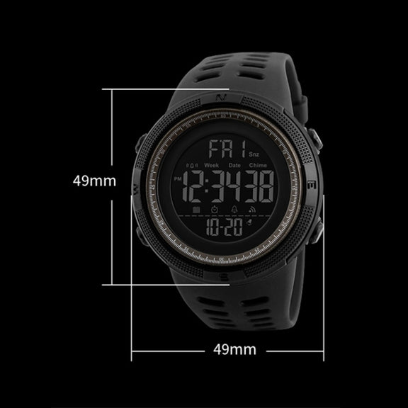 SKMEI 1251 Men Fashionable Outdoor 50m Water-resistant Sports Watch Digital Watch with PU Watchband(Grey)