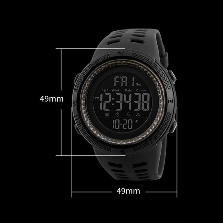 SKMEI 1251 Men Fashionable Outdoor 50m Water-resistant Sports Watch Digital Watch with PU Watchband(Grey)