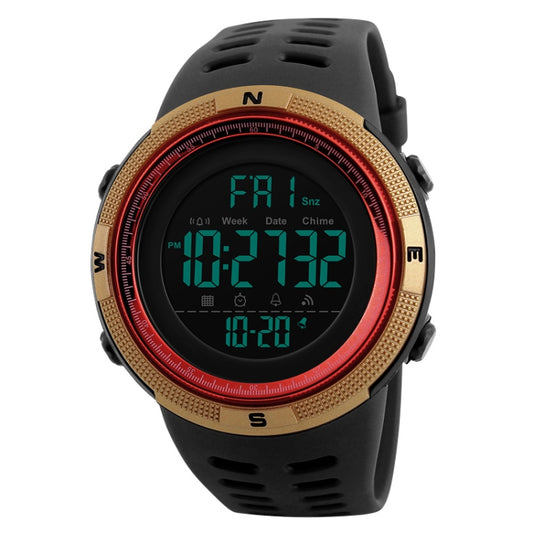SKMEI 1251 Men Fashionable Outdoor 50m Waterproof Sports Watch Digital Watch with PU Watchband(Gold) - free shipping - PMC Jewellery - Order now!