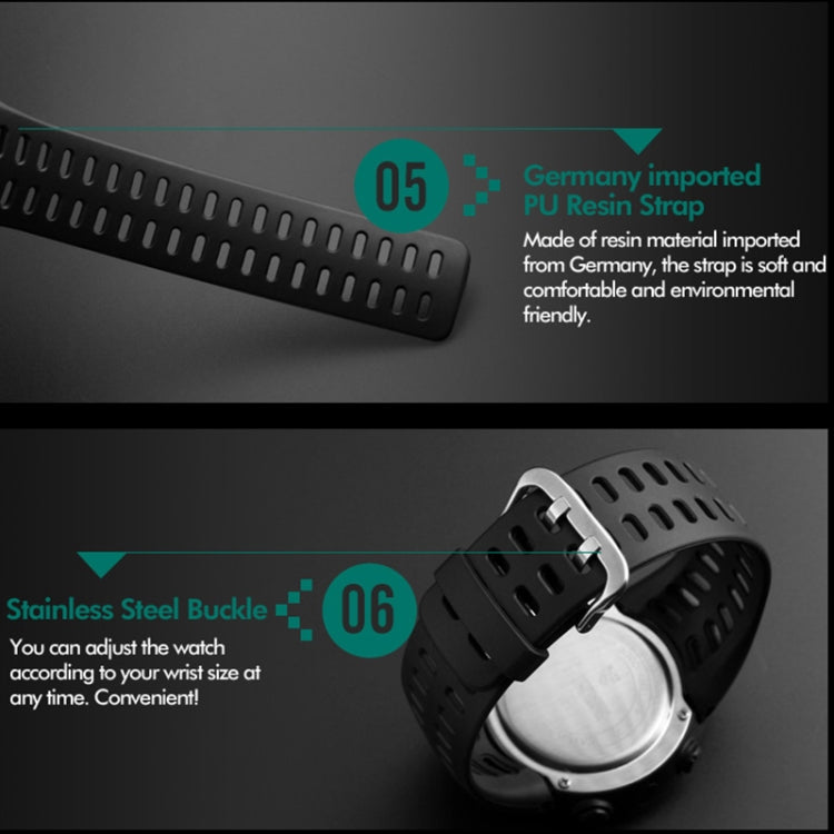 SKMEI 1251 Men Fashionable Outdoor 50m Waterproof Sports Watch Digital Watch with PU Watchband(Gold) - free shipping - PMC TechLife - Order now!