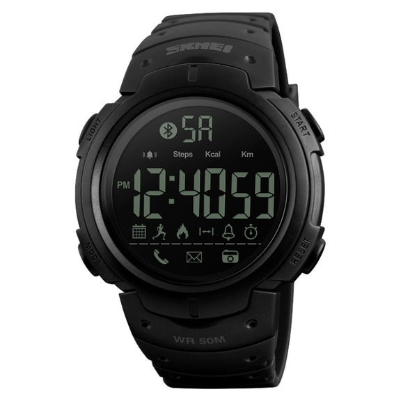 SKMEI 1301 Multifunction 50m Water-resistant Sports Bluetooth Smart Watch, Compatible with Android & iOS System(Black)