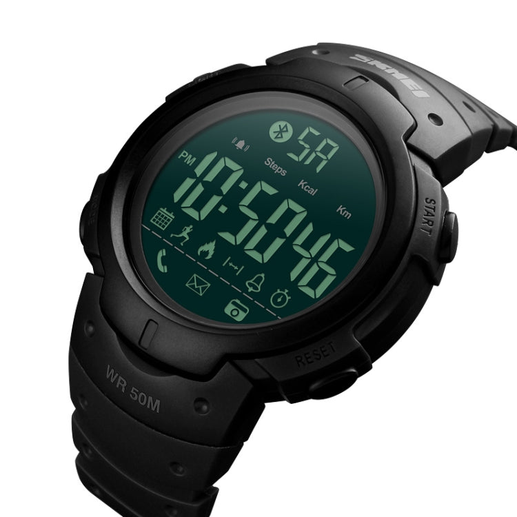 SKMEI 1301 Multifunction 50m Water-resistant Sports Bluetooth Smart Watch, Compatible with Android & iOS System(Black)