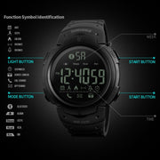 SKMEI 1301 Multifunction 50m Water-resistant Sports Bluetooth Smart Watch, Compatible with Android & iOS System(Black)