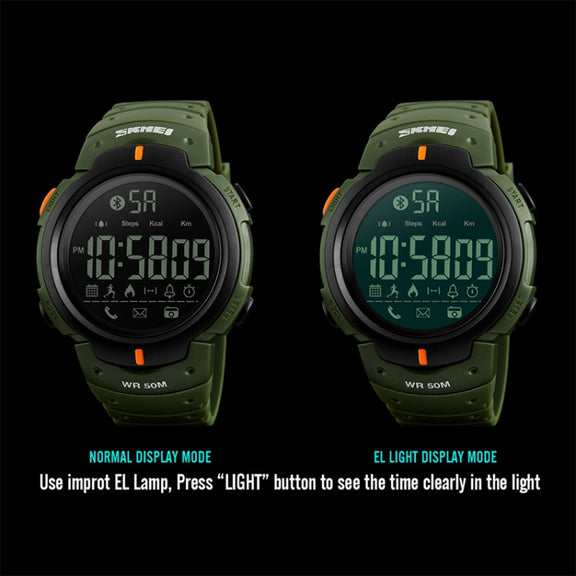 SKMEI 1301 Multifunction 50m Water-resistant Sports Bluetooth Smart Watch, Compatible with Android & iOS System(Black)