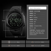 SKMEI 1301 Multifunction 50m Water-resistant Sports Bluetooth Smart Watch, Compatible with Android & iOS System(Black)