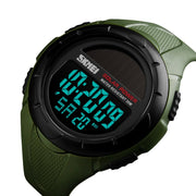 SKMEI 1405 Fashion Solar Power Outdoor Sports Watch Multifunctional 50m Water-resistant Men Digital Watch(Army Green)