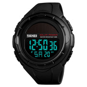 SKMEI 1405 Fashion Solar Power Outdoor Sports Watch Multifunctional 50m Water-resistant Men Digital Watch(Black)