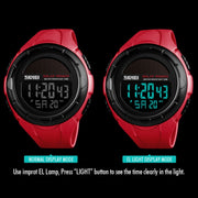SKMEI 1405 Fashion Solar Power Outdoor Sports Watch Multifunctional 50m Water-resistant Men Digital Watch(Black)