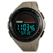SKMEI 1405 Fashion Solar Power Outdoor Sports Watch Multifunctional 50m Water-resistant Men Digital Watch(Khaki)