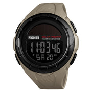SKMEI 1405 Fashion Solar Power Outdoor Sports Watch Multifunctional 50m Water-resistant Men Digital Watch(Khaki)