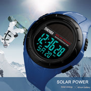 SKMEI 1405 Fashion Solar Power Outdoor Sports Watch Multifunctional 50m Water-resistant Men Digital Watch(Khaki)