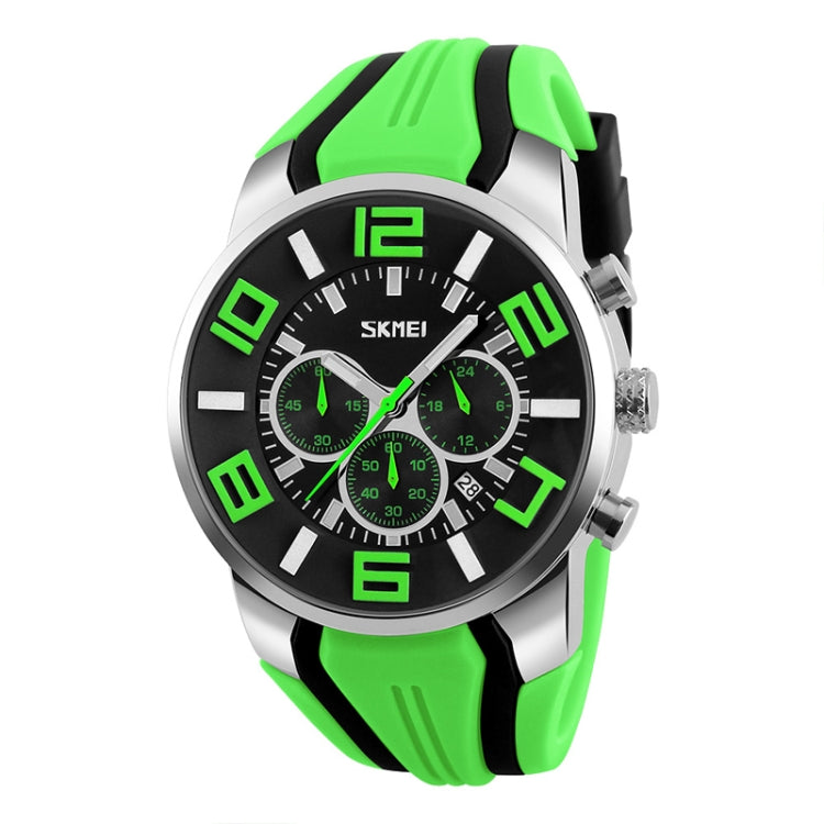SKMEI 9128 Fashion Multifunctional 3D Large Dial Sports Wristwatch 30m Water-resistant Quartz Watch(Green)