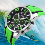 SKMEI 9128 Fashion Multifunctional 3D Large Dial Sports Wristwatch 30m Water-resistant Quartz Watch(Blue)