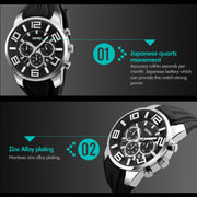 SKMEI 9128 Fashion Multifunctional 3D Large Dial Sports Wristwatch 30m Water-resistant Quartz Watch(Blue)