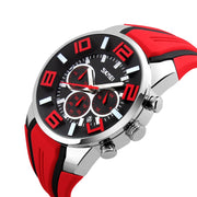 SKMEI 9128 Fashion Multifunctional 3D Large Dial Sports Wristwatch 30m Water-resistant Quartz Watch(Red)