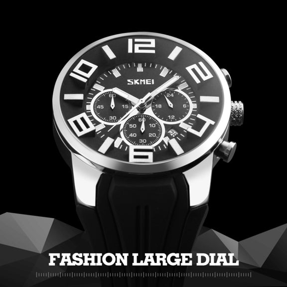 SKMEI 9128 Fashion Multifunctional 3D Large Dial Sports Wristwatch 30m Water-resistant Quartz Watch(Red)