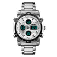 SKMEI 1389 Multifunctional Men Business Digital Watch 30m Waterproof Large Dial Wrist Watch with Stainless Steel Watchband (Silver) - free shipping - PMC TechLife - Order now!