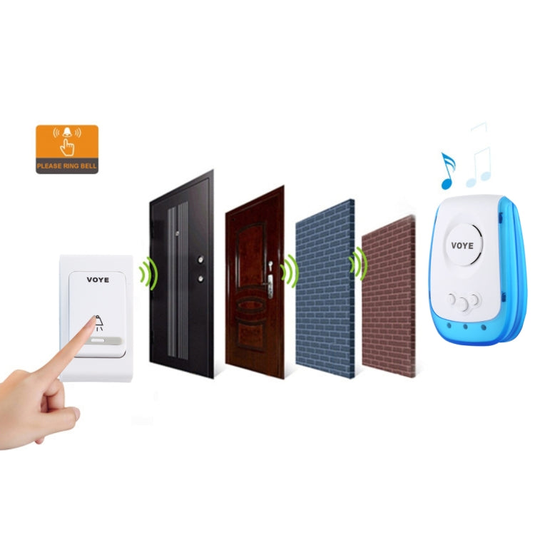 VOYE V009B Home Music Remote Control Wireless Doorbell with 38 Polyphony Sounds, US Plug (White) - Wireless Doorbell by VOYE | Online Shopping South Africa | PMC Jewellery | Buy Now Pay Later Mobicred