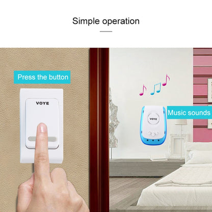 VOYE V009B Home Music Remote Control Wireless Doorbell with 38 Polyphony Sounds, US Plug (White) - Wireless Doorbell by VOYE | Online Shopping South Africa | PMC Jewellery | Buy Now Pay Later Mobicred