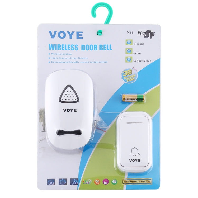VOYE V025F Home Music Remote Control Wireless Doorbell with 38 Polyphony Sounds, US Plug(White) - Wireless Doorbell by VOYE | Online Shopping South Africa | PMC Jewellery | Buy Now Pay Later Mobicred