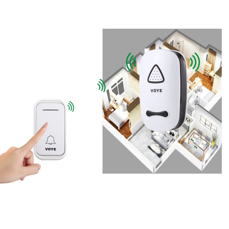 VOYE V025F Home Music Remote Control Wireless Doorbell with 38 Polyphony Sounds, US Plug(White) - Wireless Doorbell by VOYE | Online Shopping South Africa | PMC Jewellery | Buy Now Pay Later Mobicred