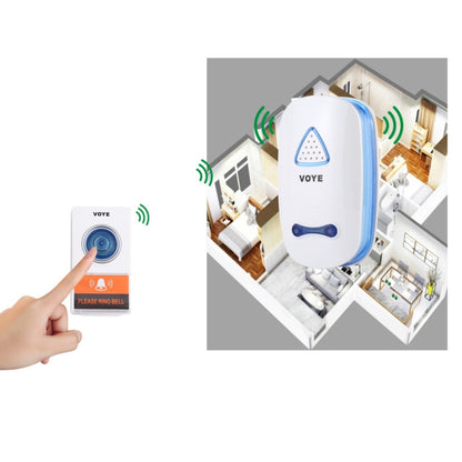 VOYE V025A Home Music Remote Control Wireless Doorbell with 38 Polyphony Sounds, US Plug (White) - Wireless Doorbell by VOYE | Online Shopping South Africa | PMC Jewellery | Buy Now Pay Later Mobicred