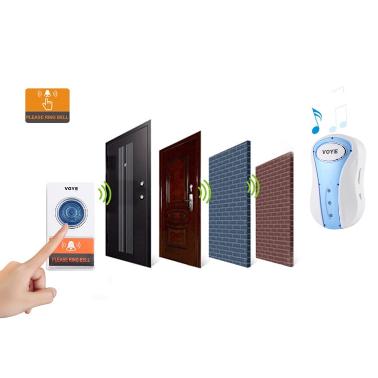 VOYE V008A Home Music Remote Control Wireless Doorbell with 38 Polyphony Sounds, US Plug(White) - Wireless Doorbell by VOYE | Online Shopping South Africa | PMC Jewellery | Buy Now Pay Later Mobicred