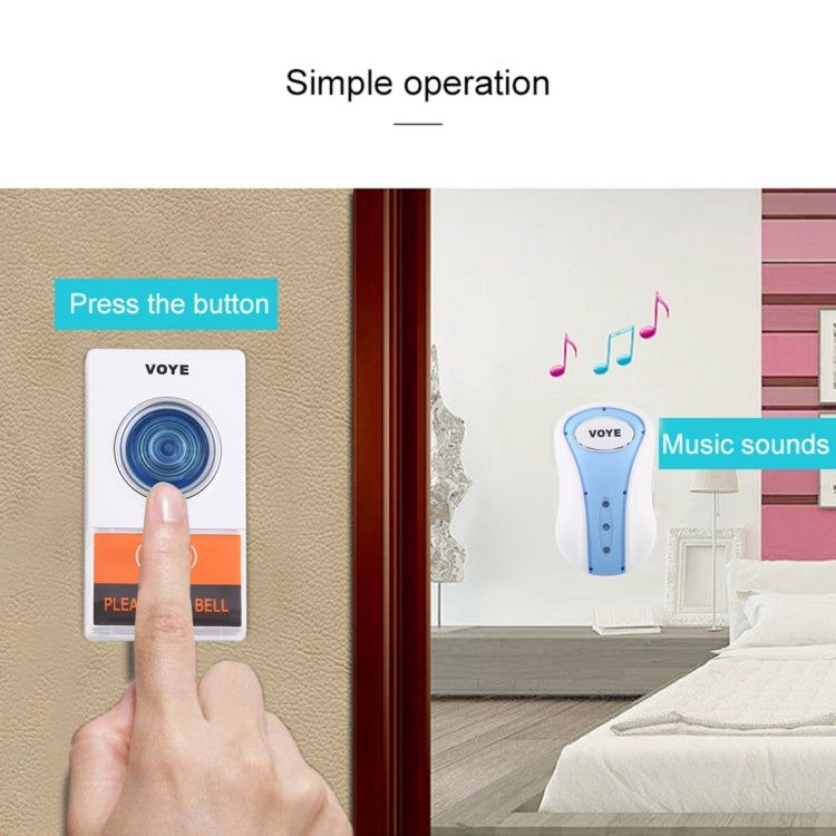 VOYE V008A Home Music Remote Control Wireless Doorbell with 38 Polyphony Sounds, US Plug(White) - Wireless Doorbell by VOYE | Online Shopping South Africa | PMC Jewellery | Buy Now Pay Later Mobicred