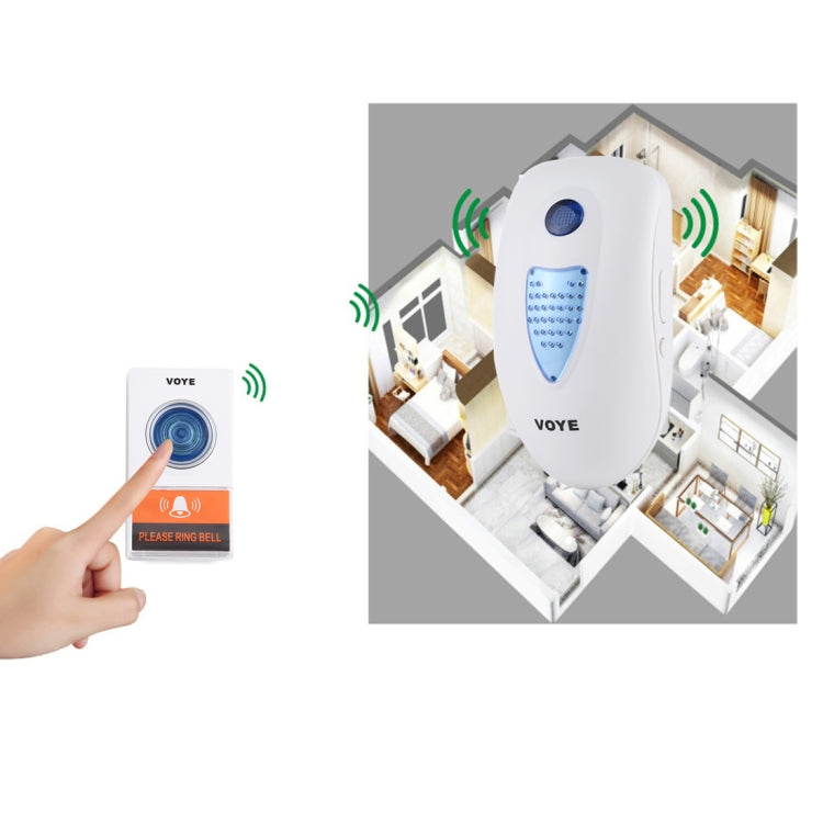 VOYE V003A Home Music Remote Control Wireless Doorbell with 38 Polyphony Sounds, US Plug (White) - Wireless Doorbell by VOYE | Online Shopping South Africa | PMC Jewellery | Buy Now Pay Later Mobicred
